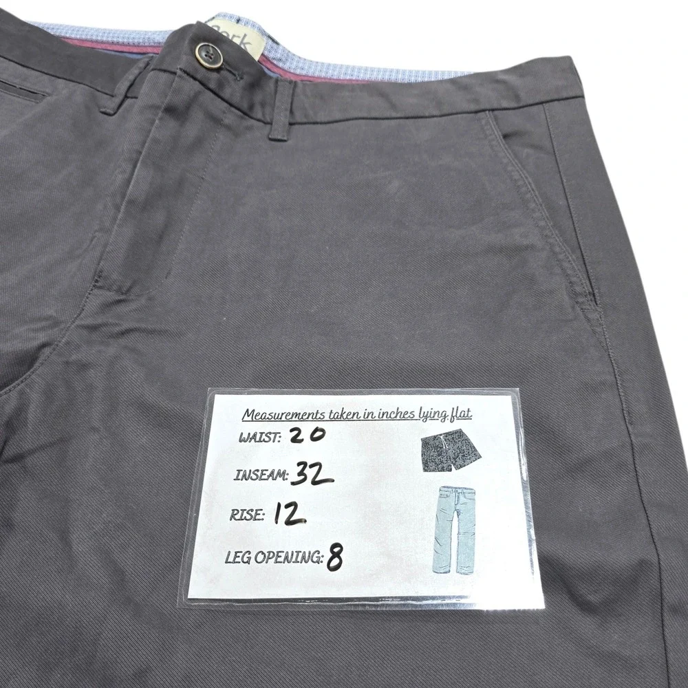Perk Chino Pants‎ 40/32 Charcoal Grey Cotton Stretch Slim Fit Feel Good Chinos